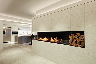 MML Showroom - Corner fireplace ideas