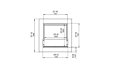 Cube camino di design - Disegno tecnico / Fronte da EcoSmart Fire