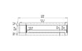 Flex 122RC.BXL Rechte Ecke - Technische Zeichnung / Vorderseite von EcoSmart Fire