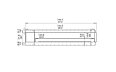 Flex 140PN.BXL Peninsula - Technische Zeichnung / Vorderseite von EcoSmart Fire