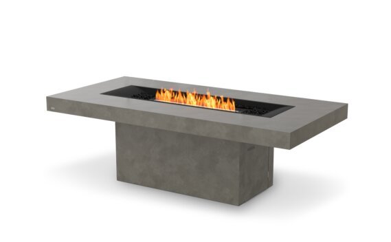 Gin 90 (Dining) tavolo camino - Ethanol - Black / Naturale / Optional Fire Screen by EcoSmart Fire