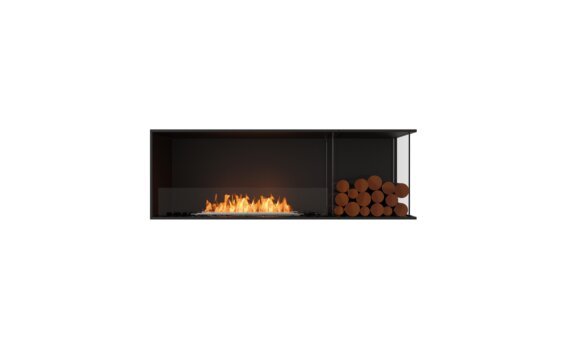 Flex 60RC.BXR Right Corner - Ethanol / Black / Installed view - Logs not included by EcoSmart Fire
