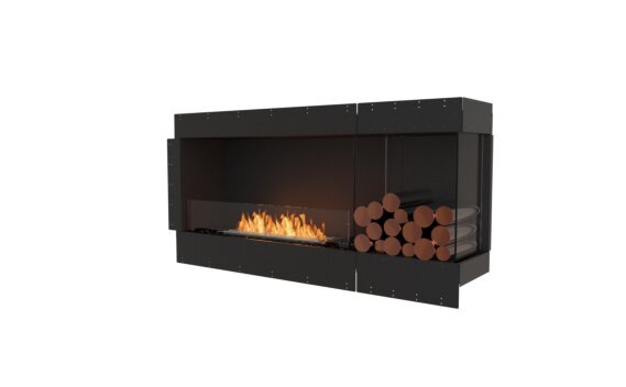 Flex 60RC.BXR Right Corner - Ethanol / Black / Uninstalled view - Logs not included by EcoSmart Fire