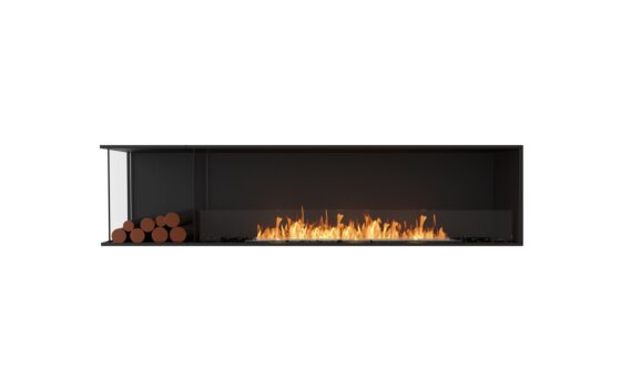 Flex 86LC.BXL Left Corner - Ethanol / Black / Installed view - Logs not included by EcoSmart Fire
