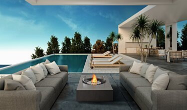 Poolside - Outdoor fireplaces