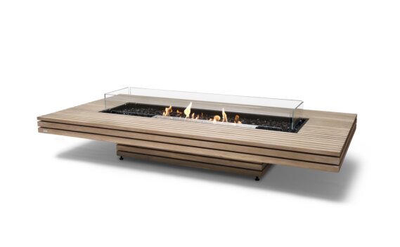 Gin 90 (Low) Fire Table - Ethanol / Teak / *Optional fire screen / Teak colours may vary by EcoSmart Fire