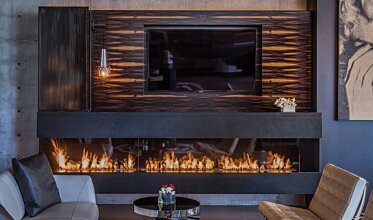 Hillside Residence - Built-in fireplaces