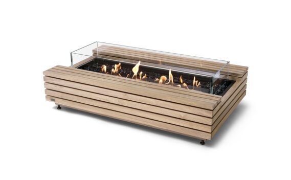 Cosmo 50 Fire Table - Ethanol - Black / Teak / *Optional fire screen / Teak colours may vary by EcoSmart Fire
