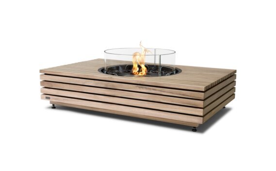 Martini 50 mesa de fuego - Etanol - Negro / Teca / *Pantalla contra incendios opcional / Los colores de la teca pueden variar por EcoSmart Fire